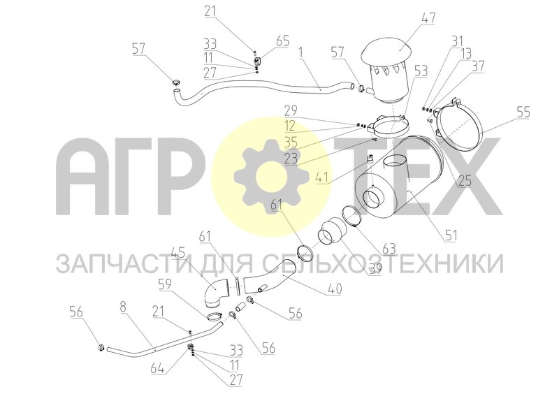 Установка фильтра воздушного (S300.05.07.310) (№41 на схеме)